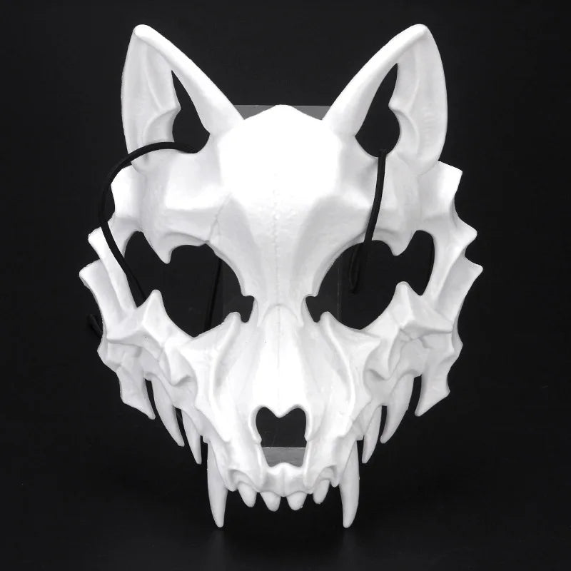 Japanese Half-Face Resin Mask – Dragon God, Tiger, Tengu, Wolf & Skull Styles for Halloween & Cosplay