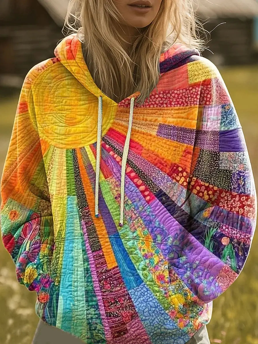 Women's Hooded Hoodies 3D Print Graphic Rainbow Casual Boho Casual Sweatshirts Pullovers Streetwear Women's Clothing Fall Win