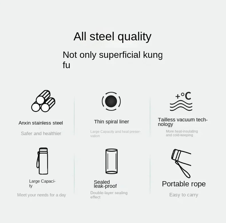 1L Thermal Water Bottle Keep Cold and Hot Water Bottle Thermos for Water Tea Coffee Vacuum Flasks Stainless Steel Thermos Bot