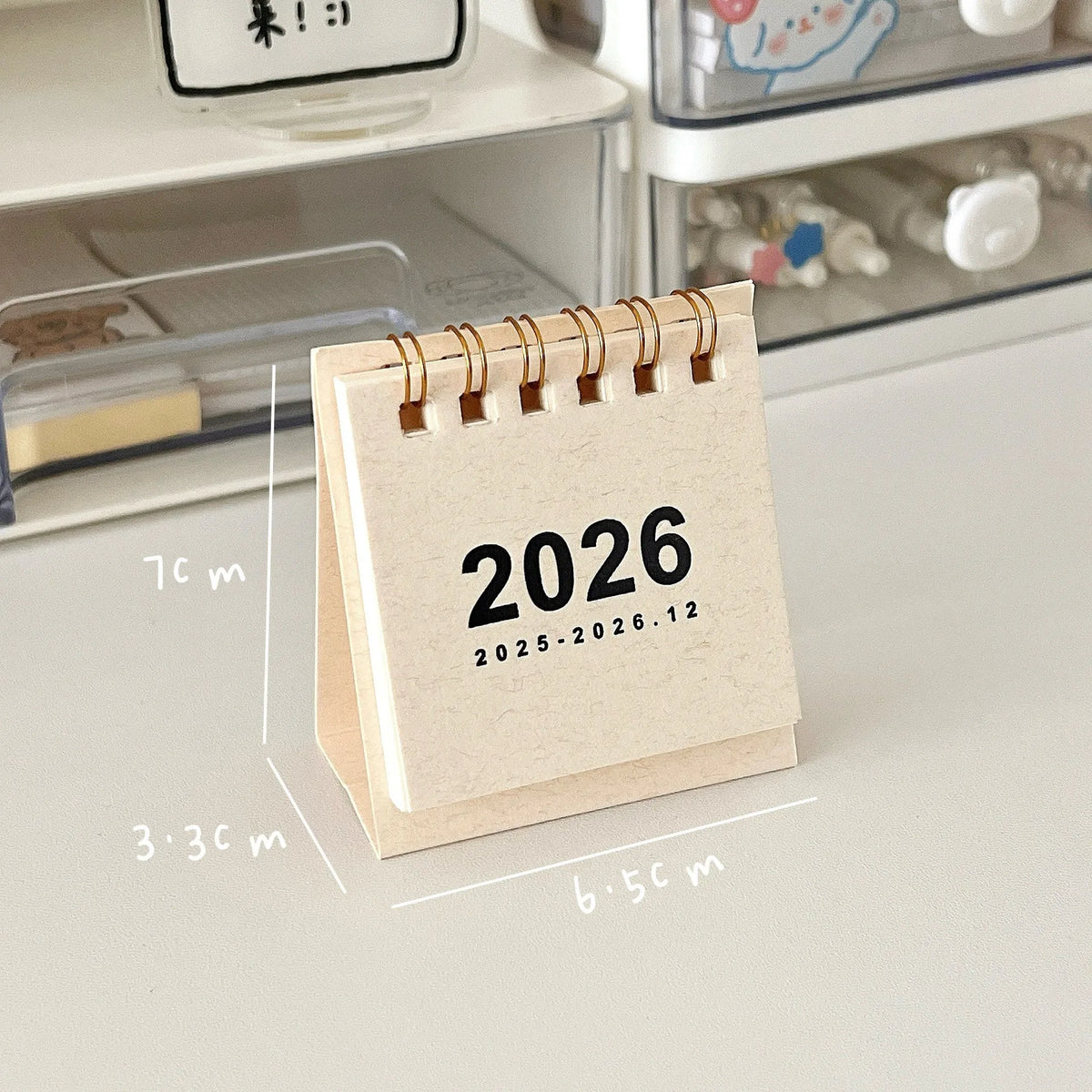 2026 Mini Spiral-Bound Desk Calendar – Simple Decorative Desktop Calendar for Home, Office & Stationery (6 Colours)