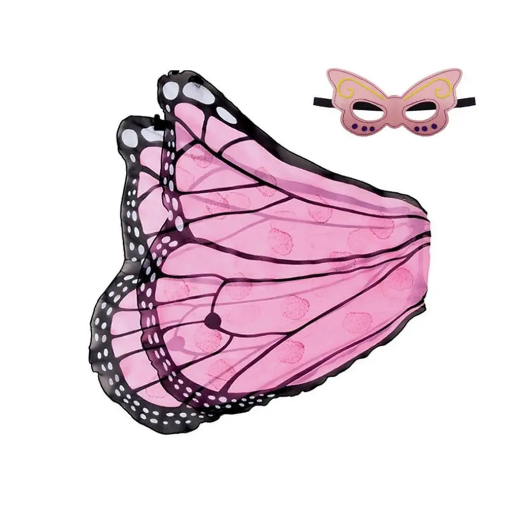 Kids Butterfly & Angel Wings Shawl Cape – Fairy Elf Costume for Halloween, Cosplay, Dance & Stage Performance (Multiple Colors)