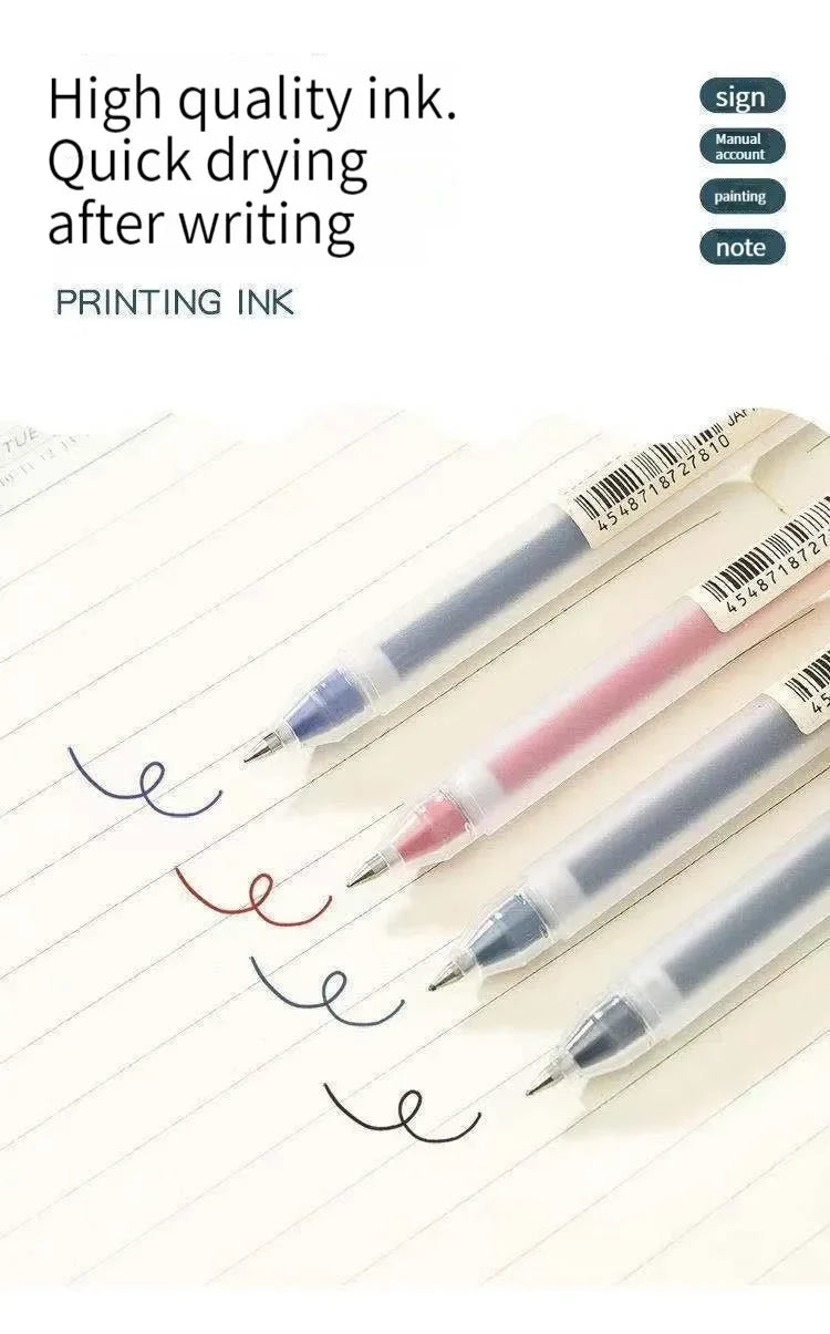 Japanese-Style Kawaii Gel Pens – 6 or 8-Pack in Black, Blue & Red, 0.38mm or 0.5mm for School & Office (Mixed Colour Sets Ava