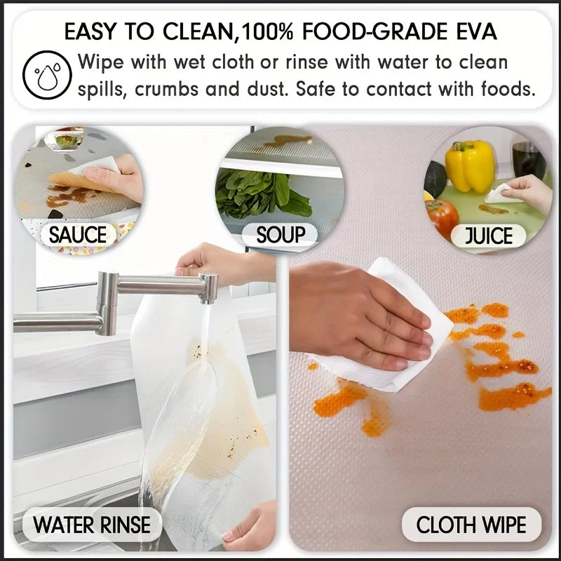 4PCS EVA Waterproof Refrigerator Liner Mat Washable Mildew Kitchen Pad Anti-oil Cabinet Drawer Placemat Heat-insulat Fridge M