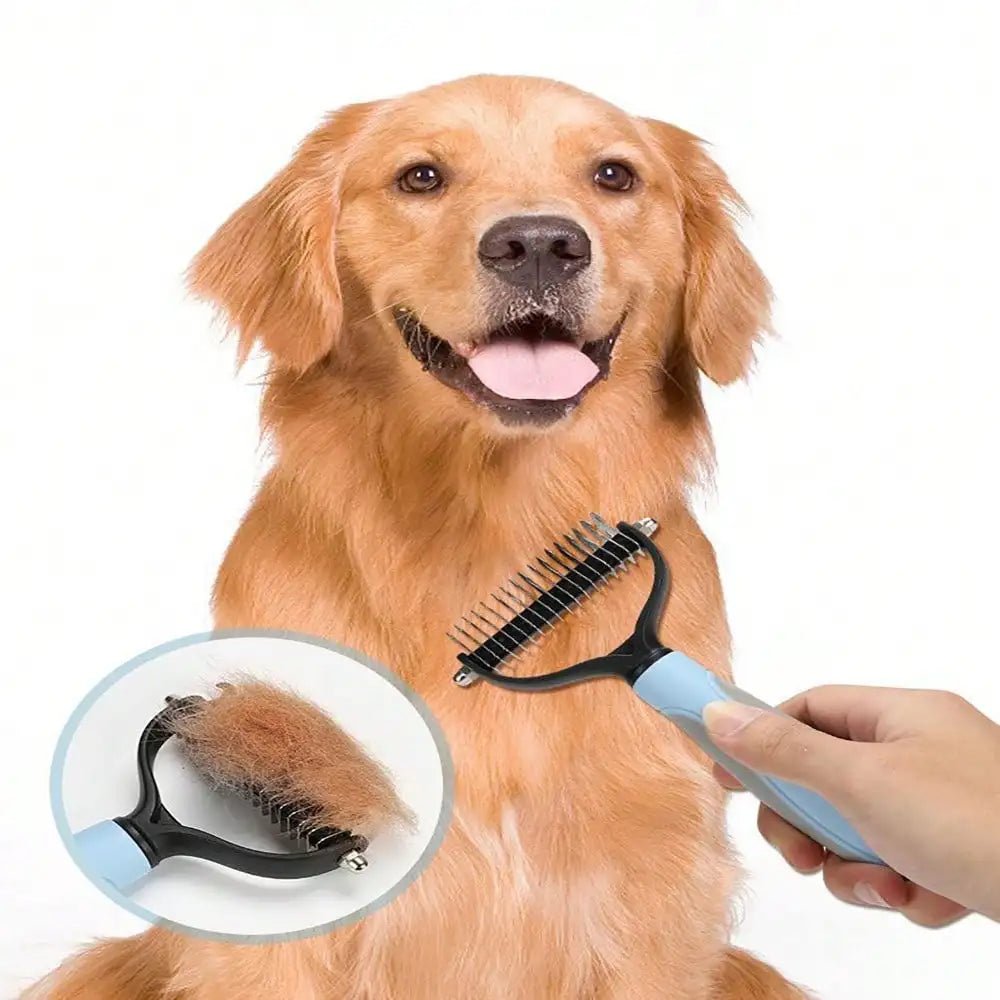 Pet Detangling Comb & Thinning Brush – Double-Sided Stainless Steel Grooming Tool for Cats & Dogs