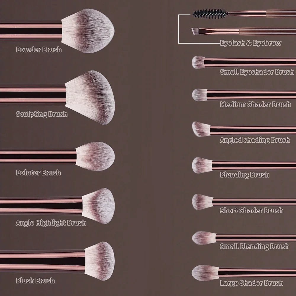 13-Piece Kabuki Makeup Brush Set – Foundation, Eyeshadow, Blush & Cosmetic Tools