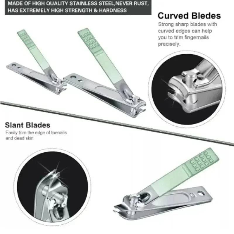 16-Piece Stainless Steel Nail Clippers & Manicure Pedicure Grooming Kit