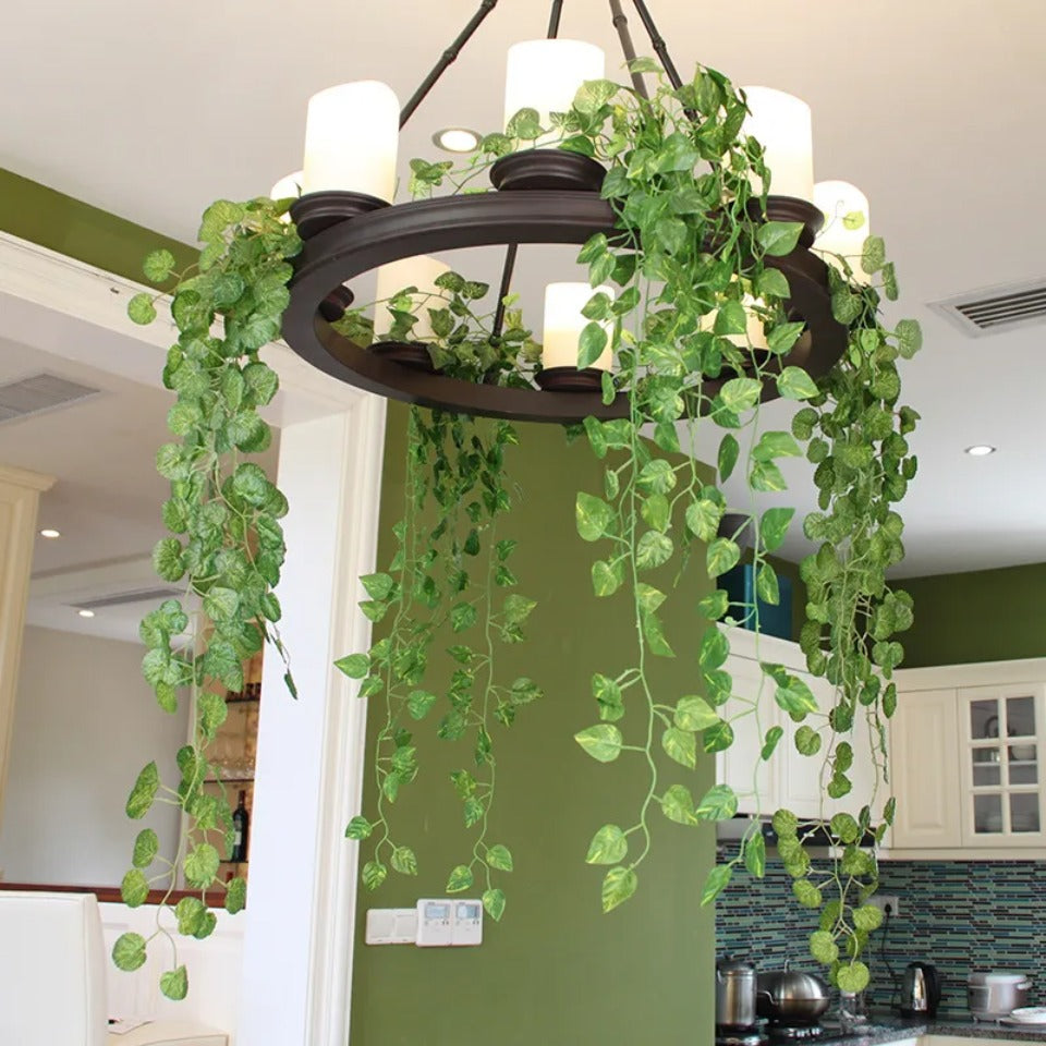 4/10M Artificial Plant Green Ivy Leaf Garland Fake Plant Creeper Hanging Vine Outdoor DIY Garden Wall Wedding Party Home Deco