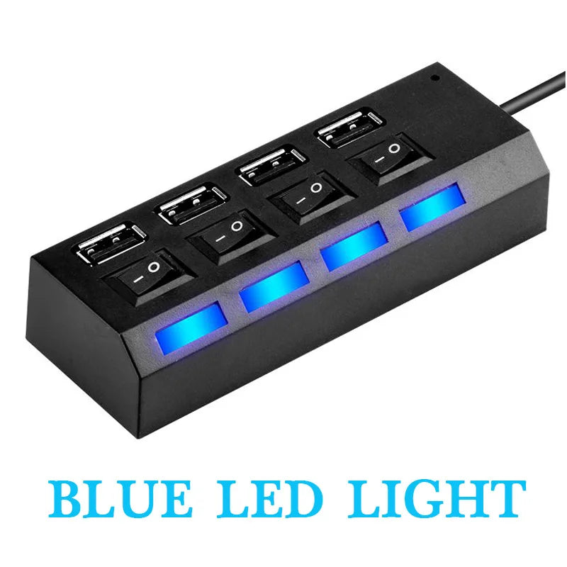 4/7-Port USB 2.0 Hub with Individual LED Switches