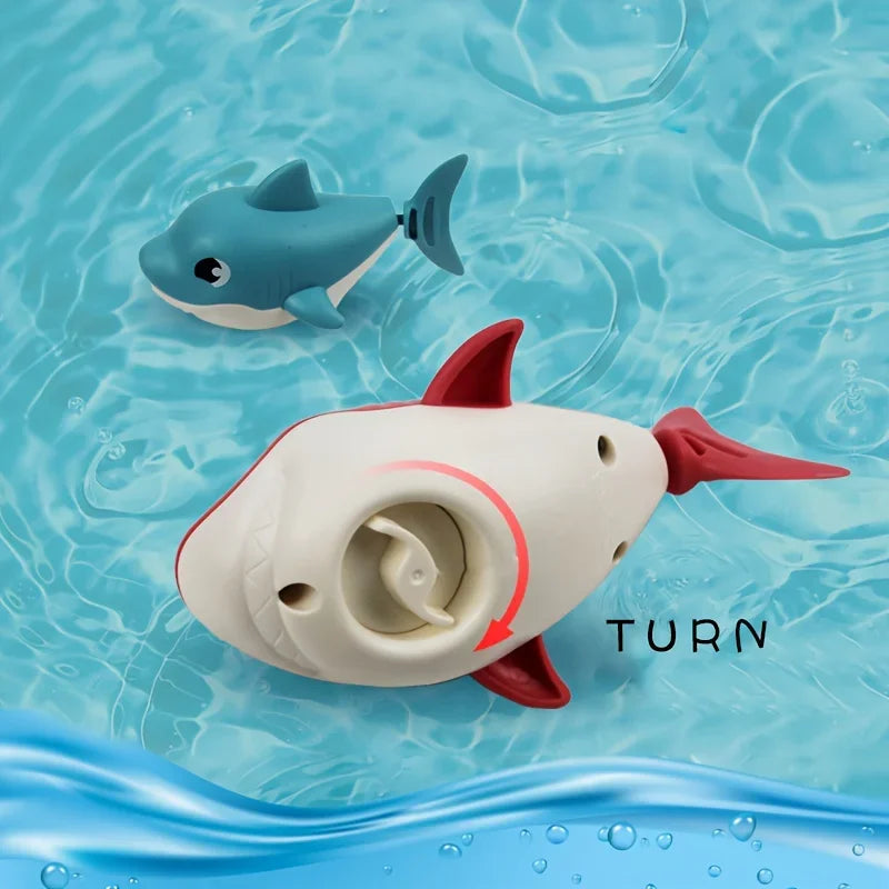 Cartoon Shark Wind-Up Water Toy – Bath, Shower & Beach Toy for Babies & Toddlers
