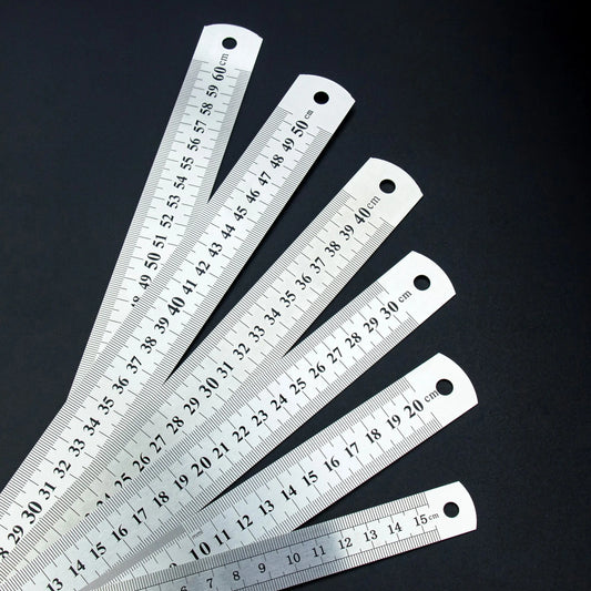 Thickened Steel Ruler – Dual CM & Inch Scale, Precise Straight Ruler for Office, School & Industry (15, 20, 30, 40, 50 or 60c