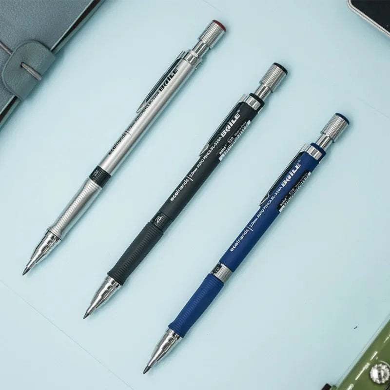 2.0mm Mechanical Pencil Set with 2B Lead Refills – Black & Colour Leads for Writing, Sketching, Drawing & Art (Pencil Sets & 