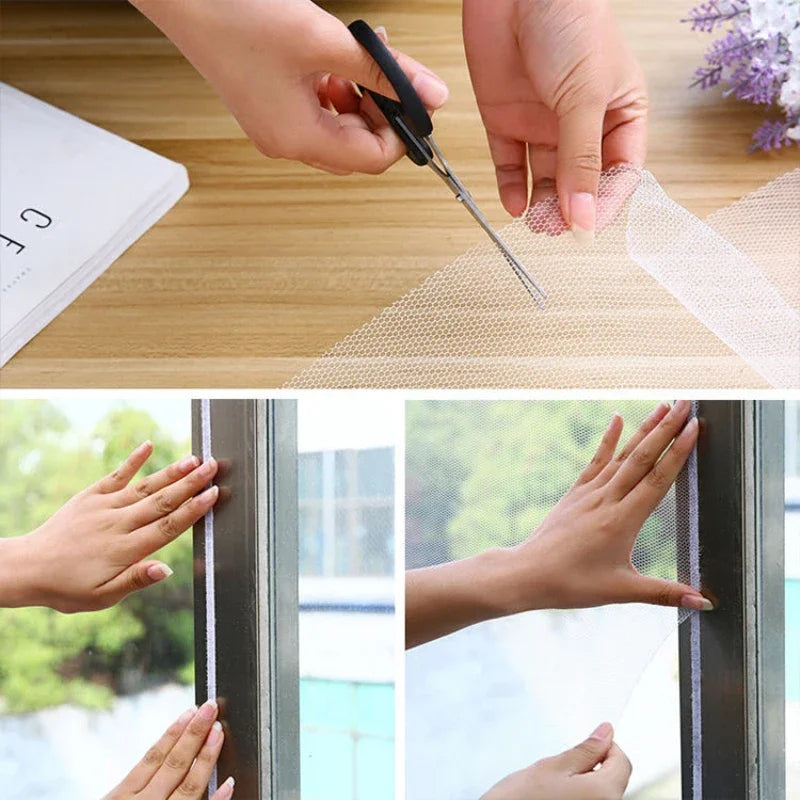 DIY Self-Adhesive Mosquito Net Screen for Windows & Doors