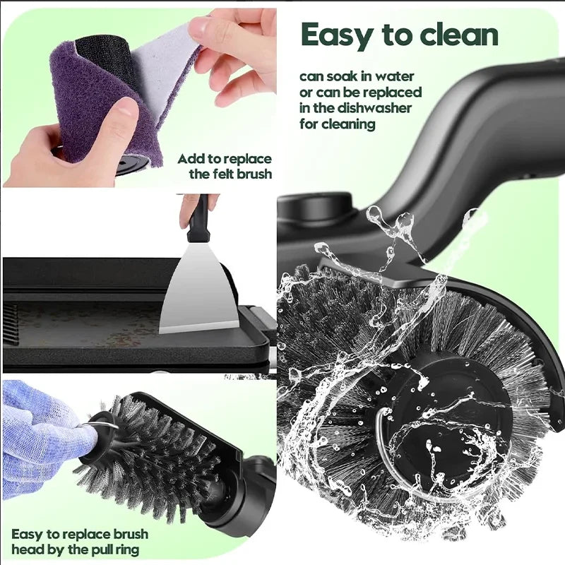 Electric Grill Scrubber Brush – 4000mAh Rechargeable, 3-Speed Rotating Cleaning Head