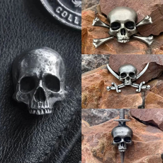 Halloween Skull & Skeleton Gothic Brooch Pin – Punk Zinc Alloy Badge for Costume Accessories & Jewelry Gifting