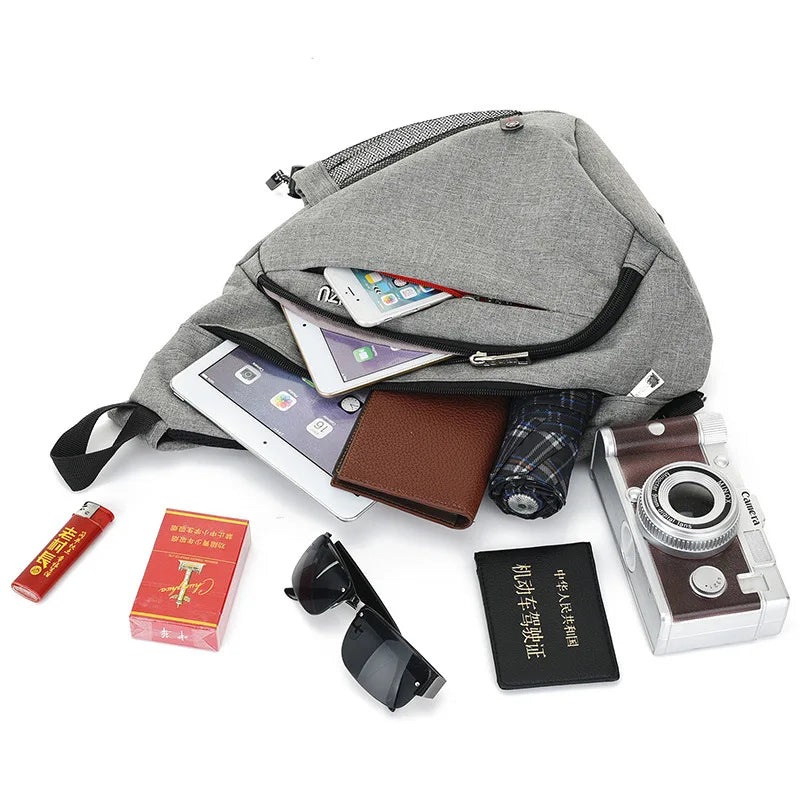 Unisex Sling Chest Bag with USB Charging Port – Crossbody Travel & Sports Bag