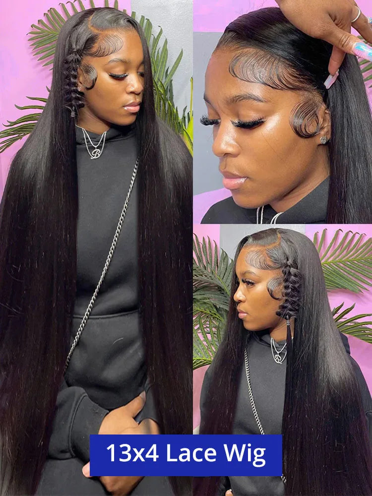 Bone Straight Human Hair Wig – 13x4 & 13x6 HD Lace Front, 200%-300% Density, 20–40 Inch