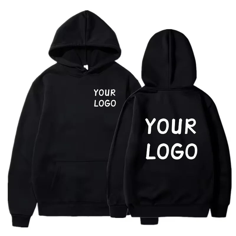 DIY Custom Your Brand LOGO Men Women Casual Hoodie Top Solid Color Pullover Street Personality Sweatshirt Custom Gifts