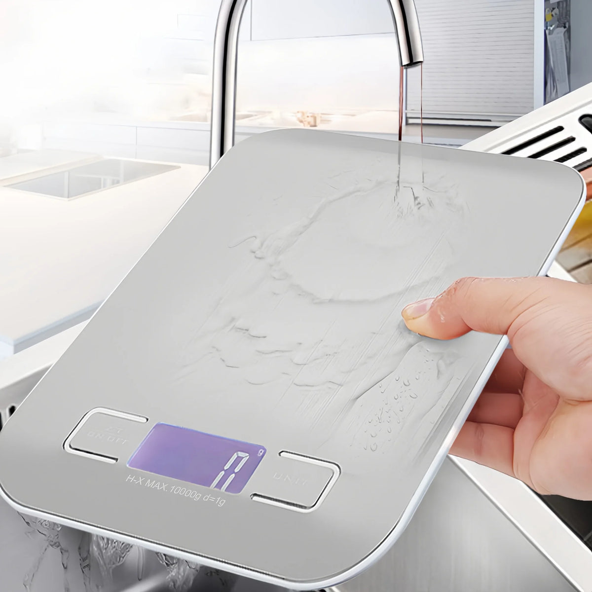 Digital Kitchen Scale 10/5kg-1g LED Display Stainless Steel Panel Electronic Scales for Home Food Snacks Weighing Baking Tool
