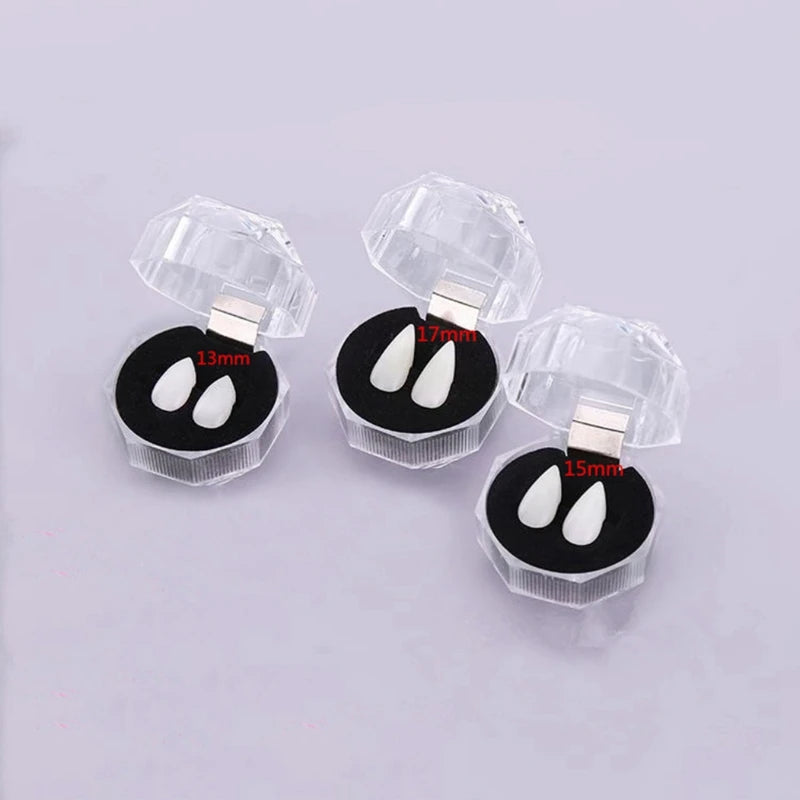 Halloween Vampire & Werewolf Fang Dentures – Fake Teeth Cosplay Prop for Adults & Kids (4 Sizes)