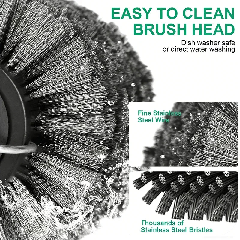 Electric Grill Scrubber Brush – 4000mAh Rechargeable, 3-Speed Rotating Cleaning Head