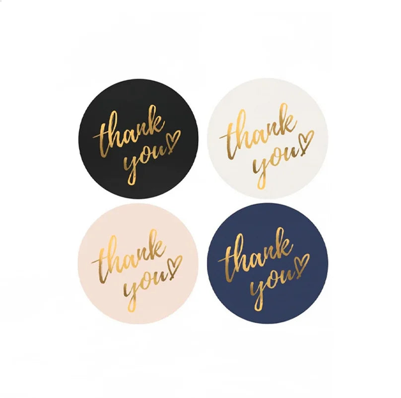 Sheet of 1-inch round 'Thank You' stickers in another design variation.