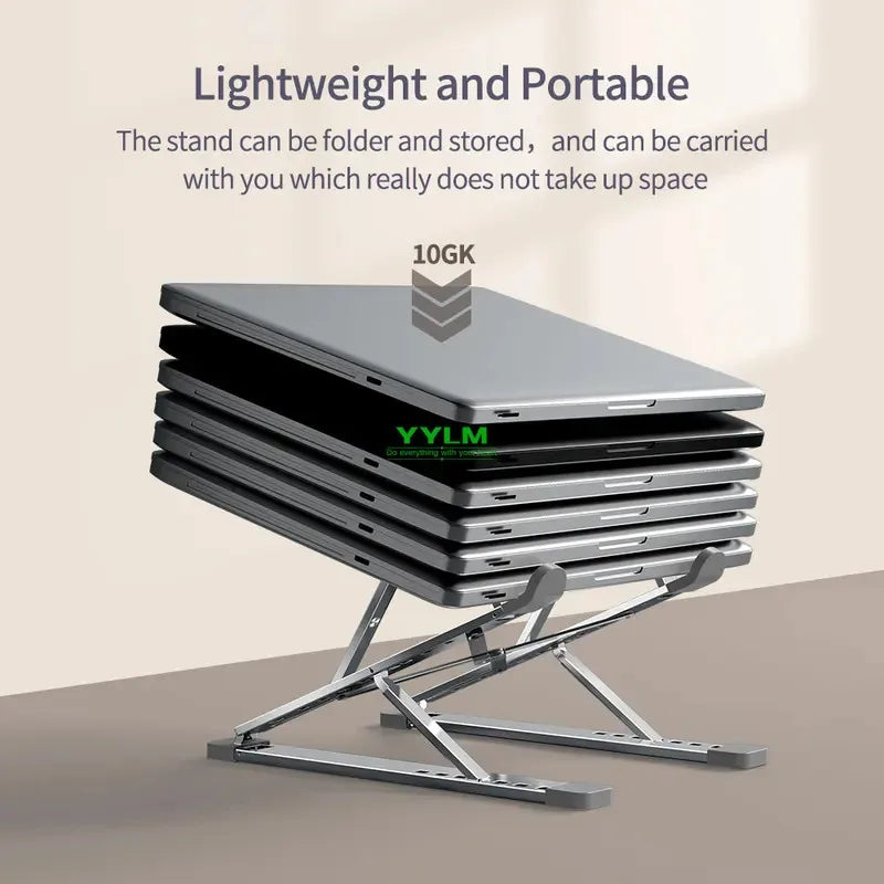 Adjustable Aluminum Laptop Stand - Foldable & Portable