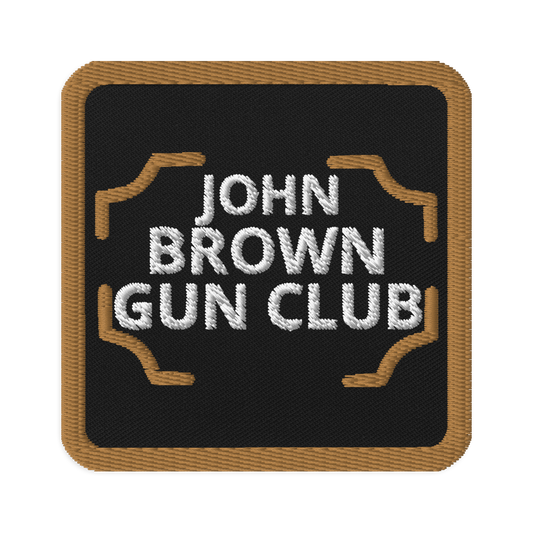 Identity Patches: John Brown Gun Club Iron-On Embroidered Patch – Statement Accessory by Red Pawn Shop