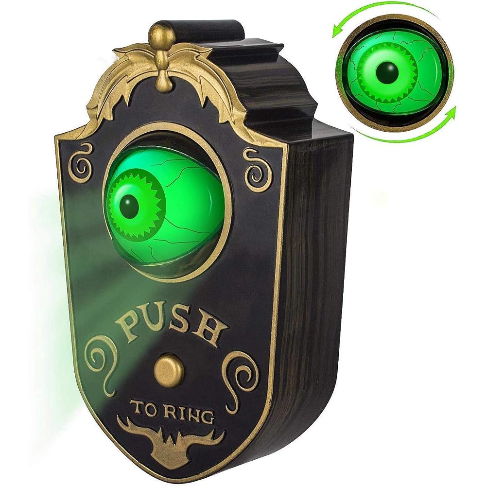 Spooky Animated Eyeball Doorbell — Motion-Activated Halloween Decoration