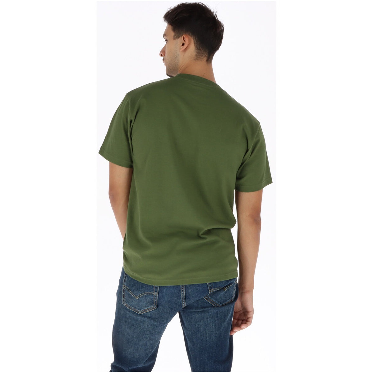 Vans Men's Green Print Crewneck T-Shirt – 100% Cotton, Short Sleeve
