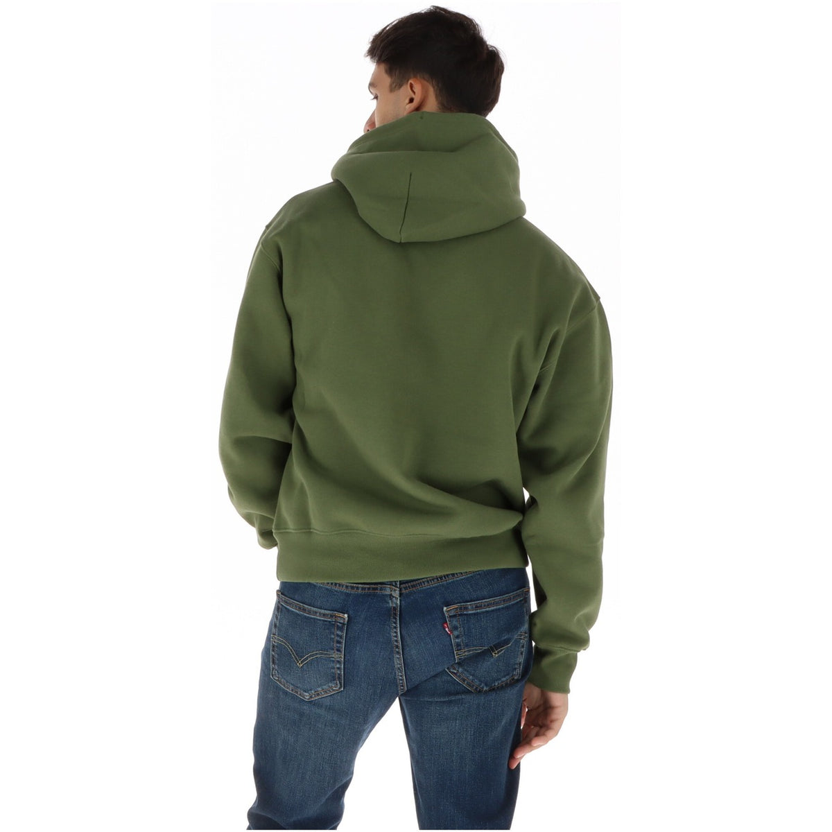 Vans Men's Green Print Hoodie Sweatshirt – Front Pockets, 96% Cotton