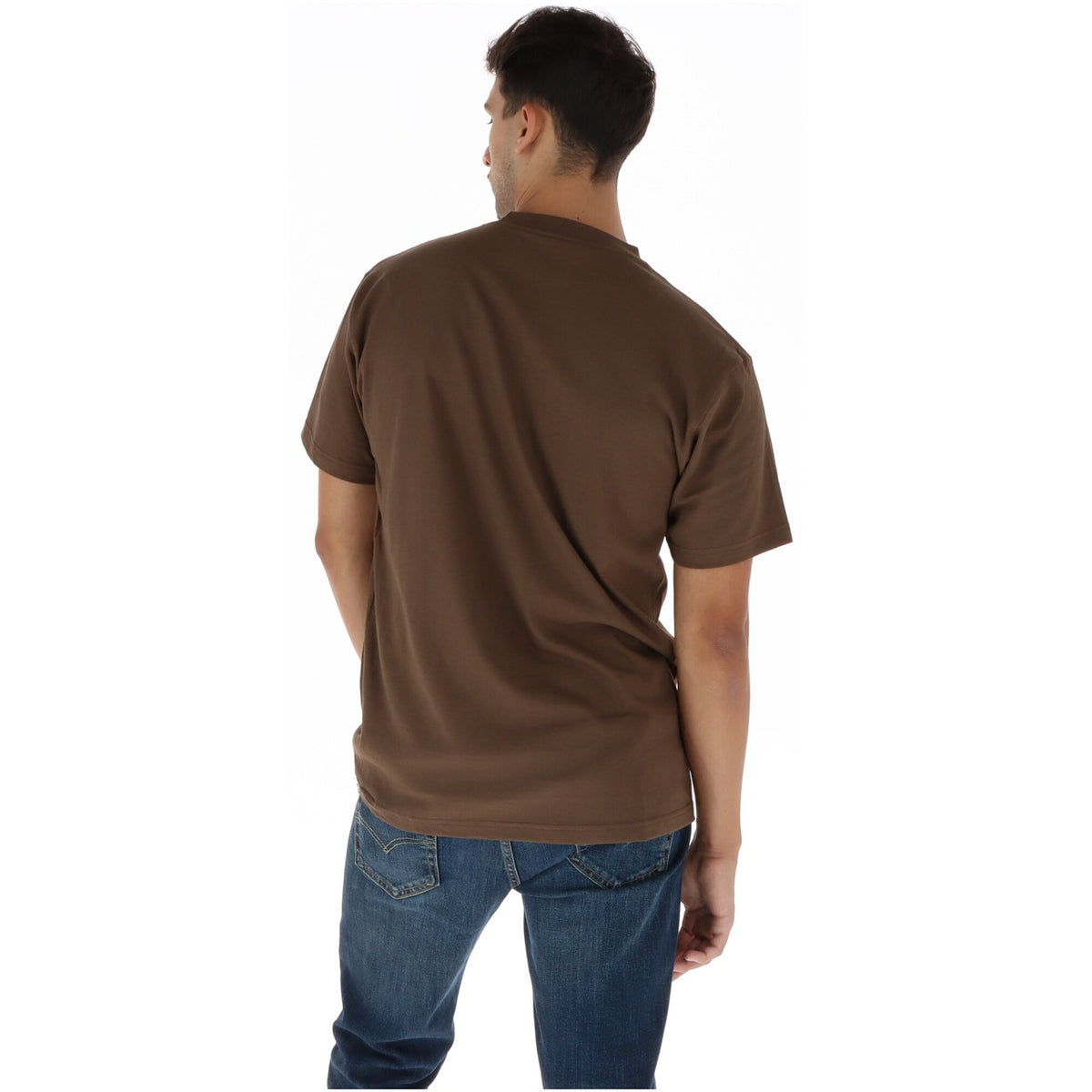 Vans Men's Brown Print Crewneck T-Shirt – 100% Cotton, Short Sleeve